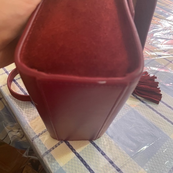 Elizabeth And James Eloise Field Bag Plum Tassle Leather Suede - Picture 12 of 16